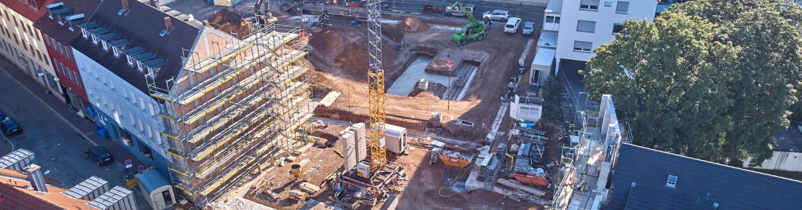 Baustelle des Parkhauses Schauburg in Hildesheim Pepperworth Straße